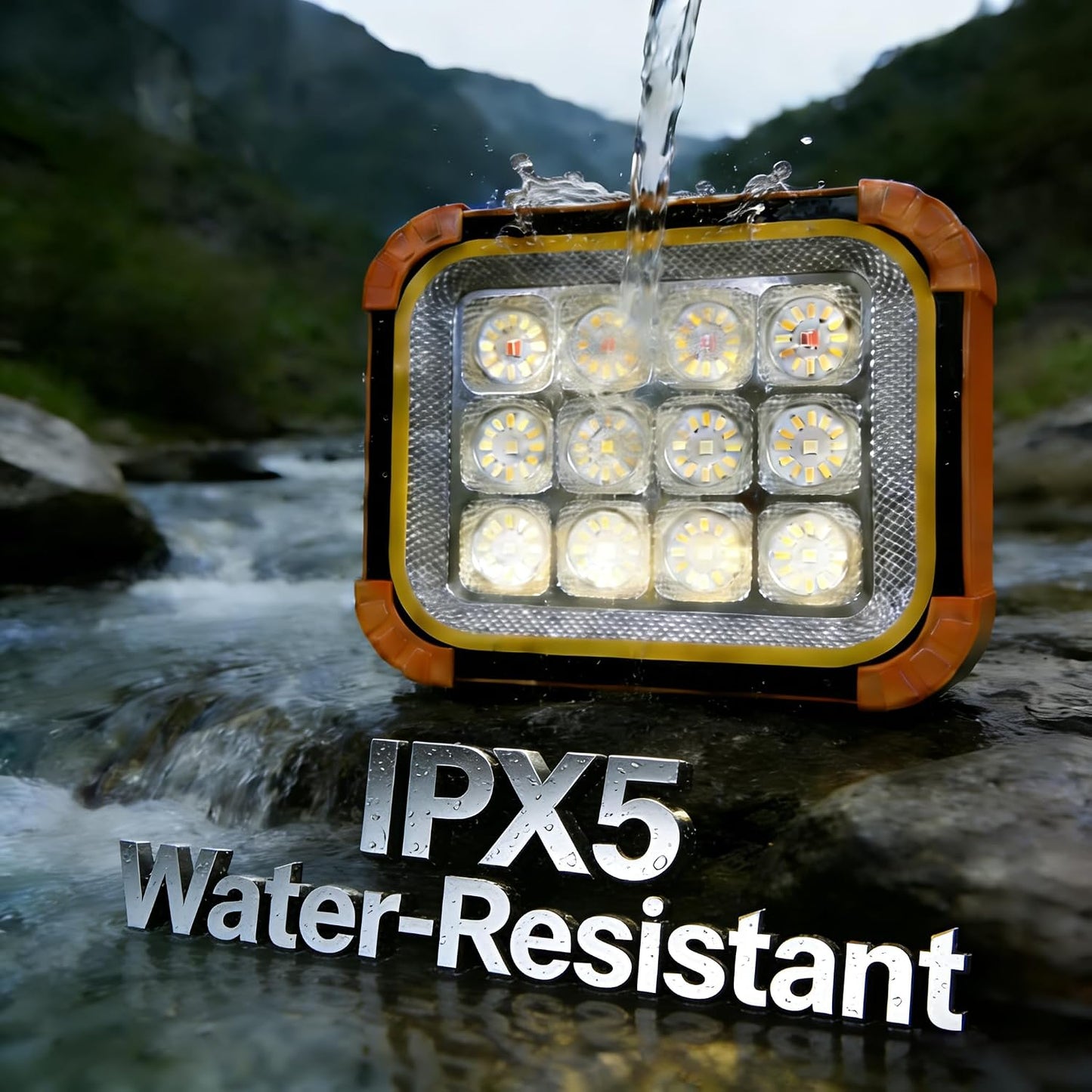 Portable LED Work Solar Light 100W 16500mAh 10000 LM with Stepless Brightness Job Site Battery Rechargeable LED Floor Light for Emergency Worklight for Hurricane