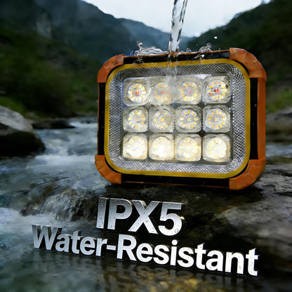 Portable LED Work Solar Light 100W 16500mAh 10000 LM with Stepless Brightness Job Site Battery Rechargeable LED Floor Light for Emergency Worklight for Hurricane