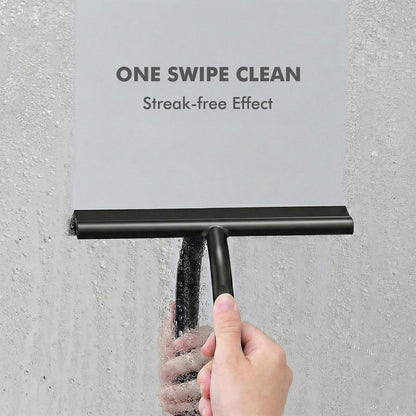 All-in-One Silicone Shower Squeegee with Built-in Large Hook, 145° Ergonomic Handle & Streak-Free Blade for Glass Doors, Bathroom Mirrors, Windows, Tiles & Car Windshields, 8.26 Inch
