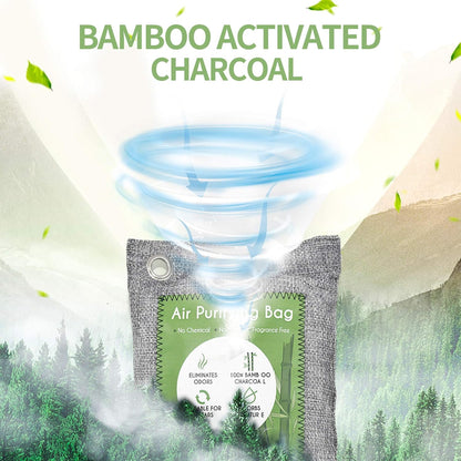 6 Pack Bamboo Charcoal Air Purifying Bag, Activated Charcoal Bags Odor Absorber, Moisture Absorber, Natural Car Air Freshener, Shoe Deodorizer, Odor Eliminators For Home, Pet, Closet