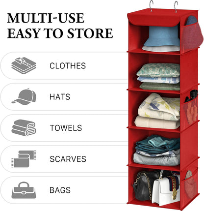 Simple Houseware 6 Shelf Hanging Closet Organizer, Gray