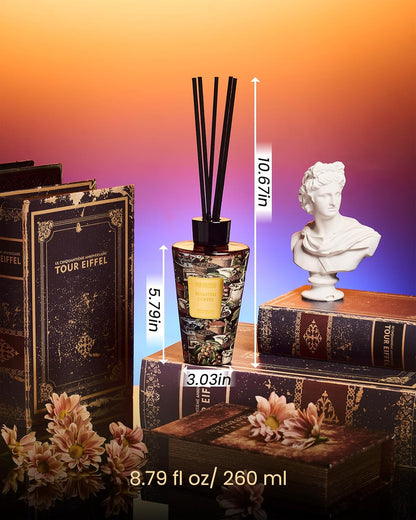 M&SENSE Reed Diffuser Set, Jasmine Sandalwood Scented 6.3 fl oz Natural Essential Oil Diffusers with Sticks, Non-Toxic Organic Air Freshener, Long-Lasting Fragrance Oils for Home Bathroom Living Room