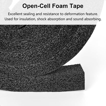 Weather Stripping Door Seal Strip, 1 in x 1 in, AC Insulation Tape, Strong Adhesive, High Reslilience, Weatherproof, Reduce Noise, Gap Filler, Foam Insulation Tape for Doors and Windows