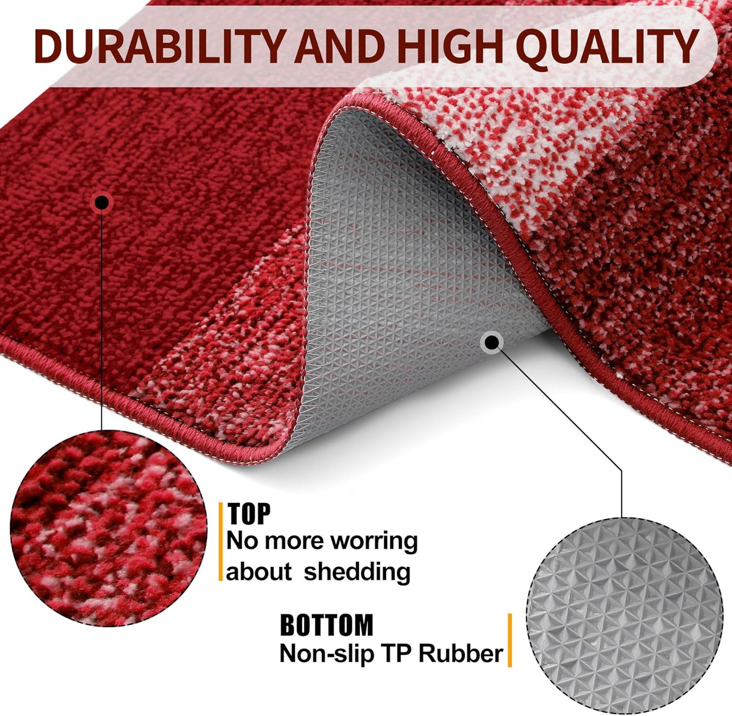 Kitinjoy Indoor Outdoor Door Mat, 32x20 Non-Slip Absorbent Dirt Trapper, Low-Profile Washable Inside Entrance Front Floor Mat, Sturdy Soft Entry Doormats for Entryway, Grey