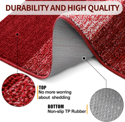 Kitinjoy Indoor Outdoor Door Mat, 32x20 Non-Slip Absorbent Dirt Trapper, Low-Profile Washable Inside Entrance Front Floor Mat, Sturdy Soft Entry Doormats for Entryway, Grey
