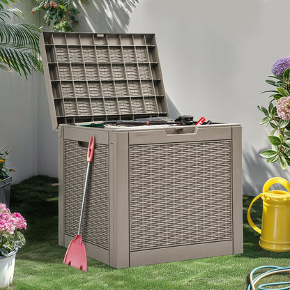 YITAHOME 100 Gallon Large Outdoor Deck Box | Waterproof Resin Storage Box, Lockable Indoor Outdoor Storage Container for Patio Furniture Cushions, Pool Accessories