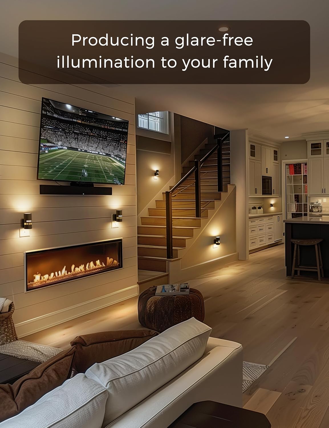 L LOHAS LED Motion Sensor Night Light Plug in, Night Lights Plug into Wall with Adjustable Brightness, 1600K Amber Light, 1W Energy-Saving Nightlight for Bathroom Bedroom Kitchen Hallway, 2 Pack