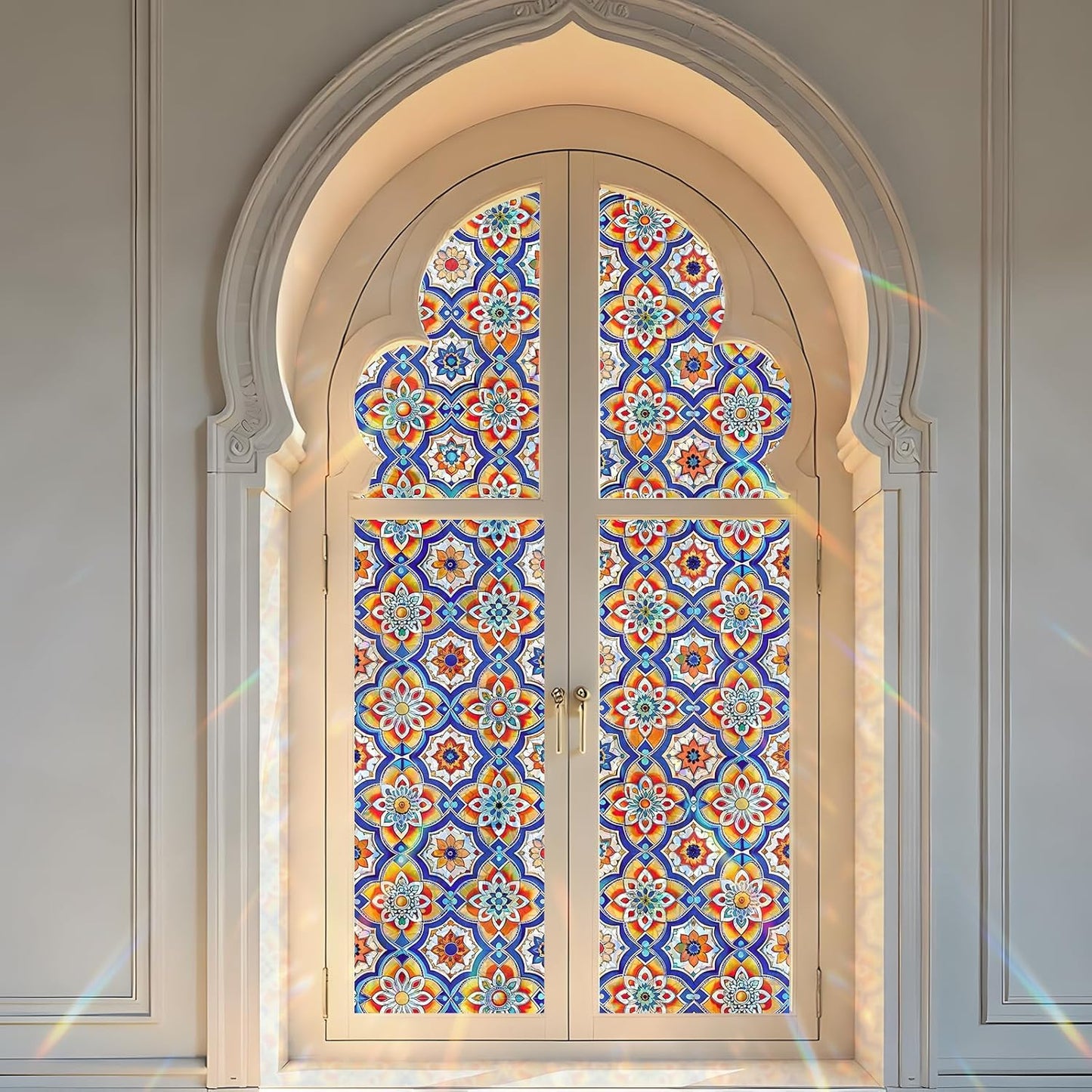 SOMWISE Frosted Glass Window Film, Heat Insulation, UV Block, Anti-Glare, One Way Privacy Tint, Static Cling for Home Bathroom Door, Renter Friendly, Day & Night Privacy