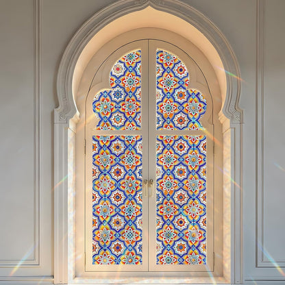 SOMWISE Frosted Glass Window Film, Heat Insulation, UV Block, Anti-Glare, One Way Privacy Tint, Static Cling for Home Bathroom Door, Renter Friendly, Day & Night Privacy