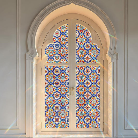 SOMWISE Frosted Glass Window Film, Heat Insulation, UV Block, Anti-Glare, One Way Privacy Tint, Static Cling for Home Bathroom Door, Renter Friendly, Day & Night Privacy
