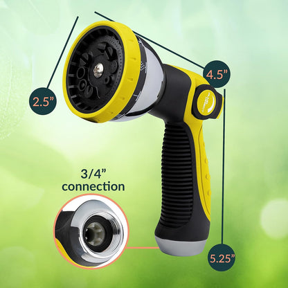 ALMA Garden Hose Nozzle Sprayer with Thumb Control On Off Valve - 10 Spray Pattern Garden Hose Sprayer Nozzle - Perfect Water Hose Nozzle for Outdoor