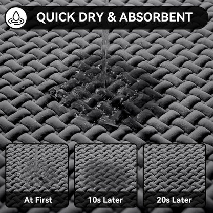 YDKGL Bathroom Rugs Non Slip, Super Absorbent Quick Dry Bath Mats for Bathroom, Foam Weave Texture Thin Bath Rugs Washable with Rubber Backing Fit Under Door Outside Shower,16" x 24“