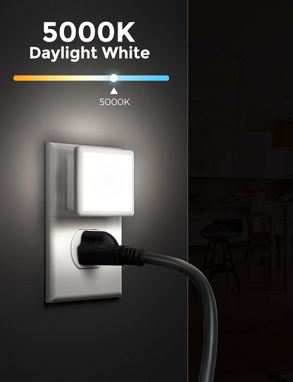L LOHAS LED Night Lights Plug into Wall 2-Pack, 0.3W Plug in Night Light, Dusk to Dawn, 3000K Soft White, Bright Nightlight Auto-On/Off, for Adults Kids Room Bedroom Bathroom Hallway Kitchen, Non-Dim