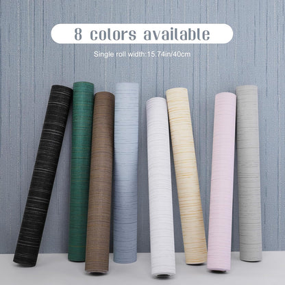 Light Blue Peel and Stick Grasscloth Texture Wallpaper 15.7"x120" Vintage Wallpaper Removable Waterproof