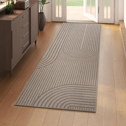 Front Door Mat 17''x30'', Absorbent Dirt Resist Washable Non Slip Low-Profile Indoor Doormat, Easy Clean Welcome Entryway Door Mats, Brown