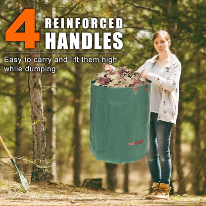 Outdoor Metal Leaf Bag Holder Stand, Fits 30-45 Gal Garbage Bags, Portable | Yard waste bag holder, Garden trash bag frame, Freestanding leaf bag stand, Camping garbage can, Disposable bag holder
