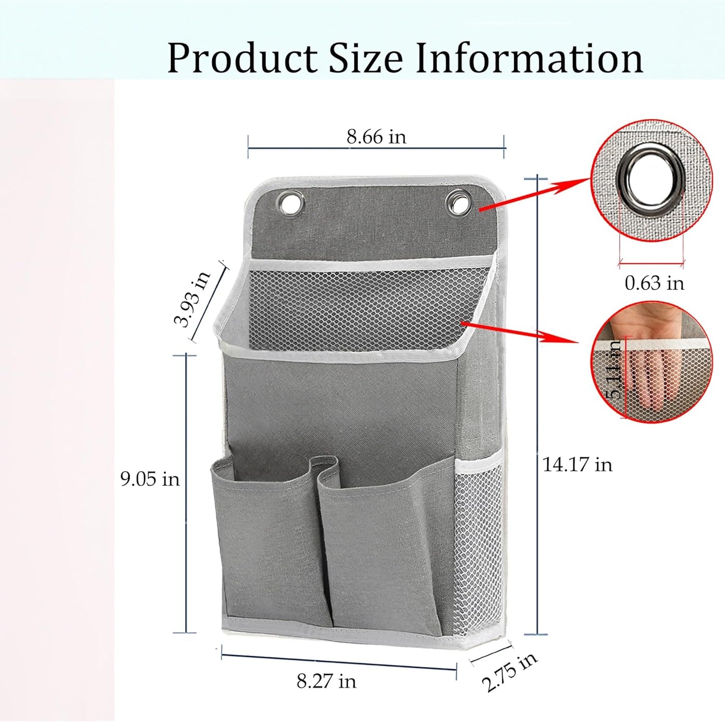 Hanging Basket for Organizing, Wall Organizer with Pockets and Over The Door Organizer，Can for Home, Closet, Office and Camper (1 White)