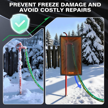 Outdoor Faucet Cover - 25"H x 13.5"W - Black, Hydrant Cover Freeze Protection for RV Park, Yard Hydrant & Sprinkler Systems, Winter & Summer Faucet Insulation