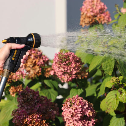 Melnor 65020-AMZ Metal Multi-Pattern Hose Nozzle with Rear Trigger Grip, 7 Spray Patterns, Heavy-Duty Metal Construction, Quick Connect Adapter, Black, Orange