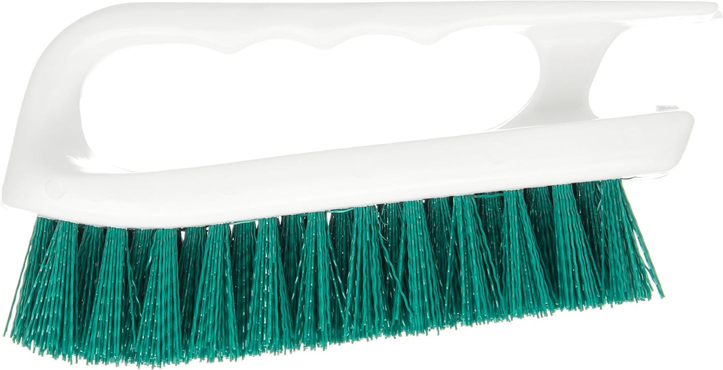 SPARTA Heavy Duty Scrub Brush, Hand Brush with Iron Shape Handle Design for Scrubbing Kitchen Pots and Pans or Bathroom Sink and Shower, 6 Inches, Black, Twin