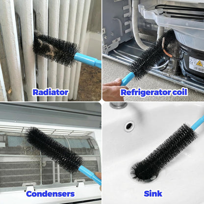 Holikme Dryer Vent Cleaner Kit - 5 Piece Flexible Snake Tool for Lint Removes & Hair Clogs, Suitable for Drain Pipes,Condenser, Refrigerator Coils, Radiators, Toilets, Sinks & Tile Grout