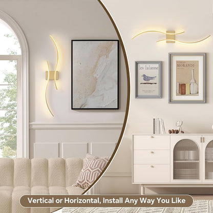 Battery Operated Wall Sconce Set of 2, Dimmable Modern LED Rechargeable Wall Light with Remote Control, Wall Decor for Living Room, Hallway, Quick Install, No Electrician Required