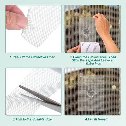 uxcell Window Screen Repair Tape, 3.94in x 6.56FT(79IN) Gray Screen Repair Kit, Fiberglass Screen Tape Mesh Repair Adhesive Screen Patch Repair Kit for Window or Doors Screen Repair