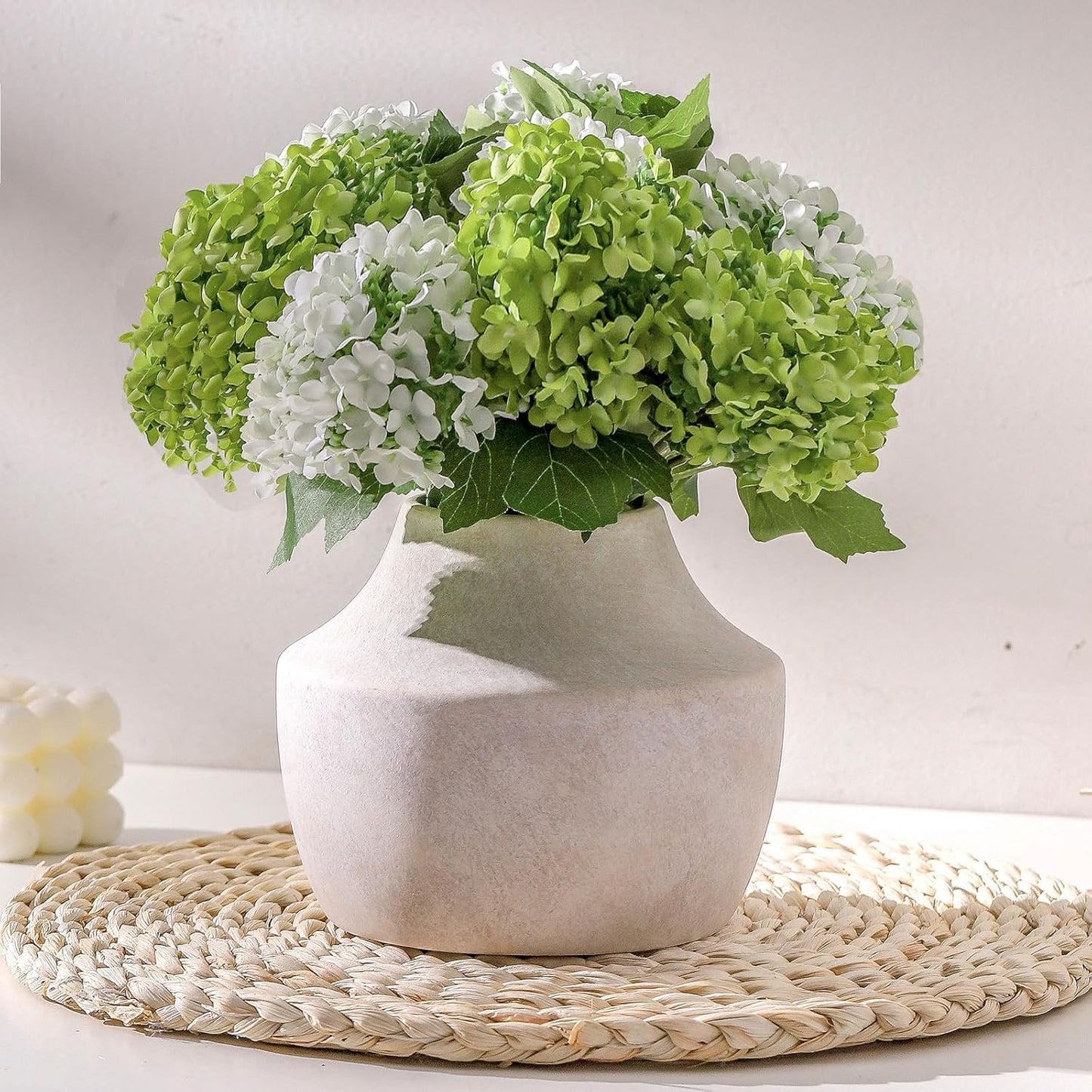Ceramic Vase Set of 3, Modern Decorative Vases for Home Decor, Small Flower Pottery Vase Sets, Boho Farmhouse Rustic Vases for Living Room, Kitchen, Bedroom, Bathroom, Shelf, Table