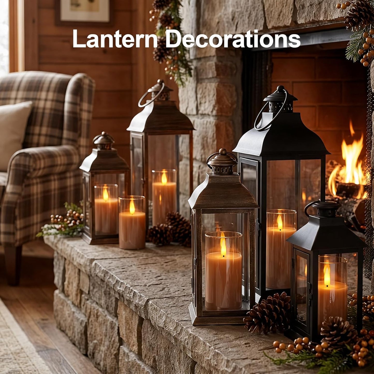 5plots Glass Battery Operated White Flameless Candles with Remote Timer, 3D Wick Real Wax Pillar Led Candles Warm Flickering Light for Indoor Home, Halloween, Christmas Decor, Set of 3, D3 x H4 5" 6"