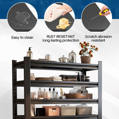 Over Washer and Dryer Shelves, Laundry Room Shelves Adjustable Metal Heavy Duty Freestanding Storage Shelving, Washing Machine Rack for Organization and Storage, Black (39.4" W X 17.7" D X 71.2" H)