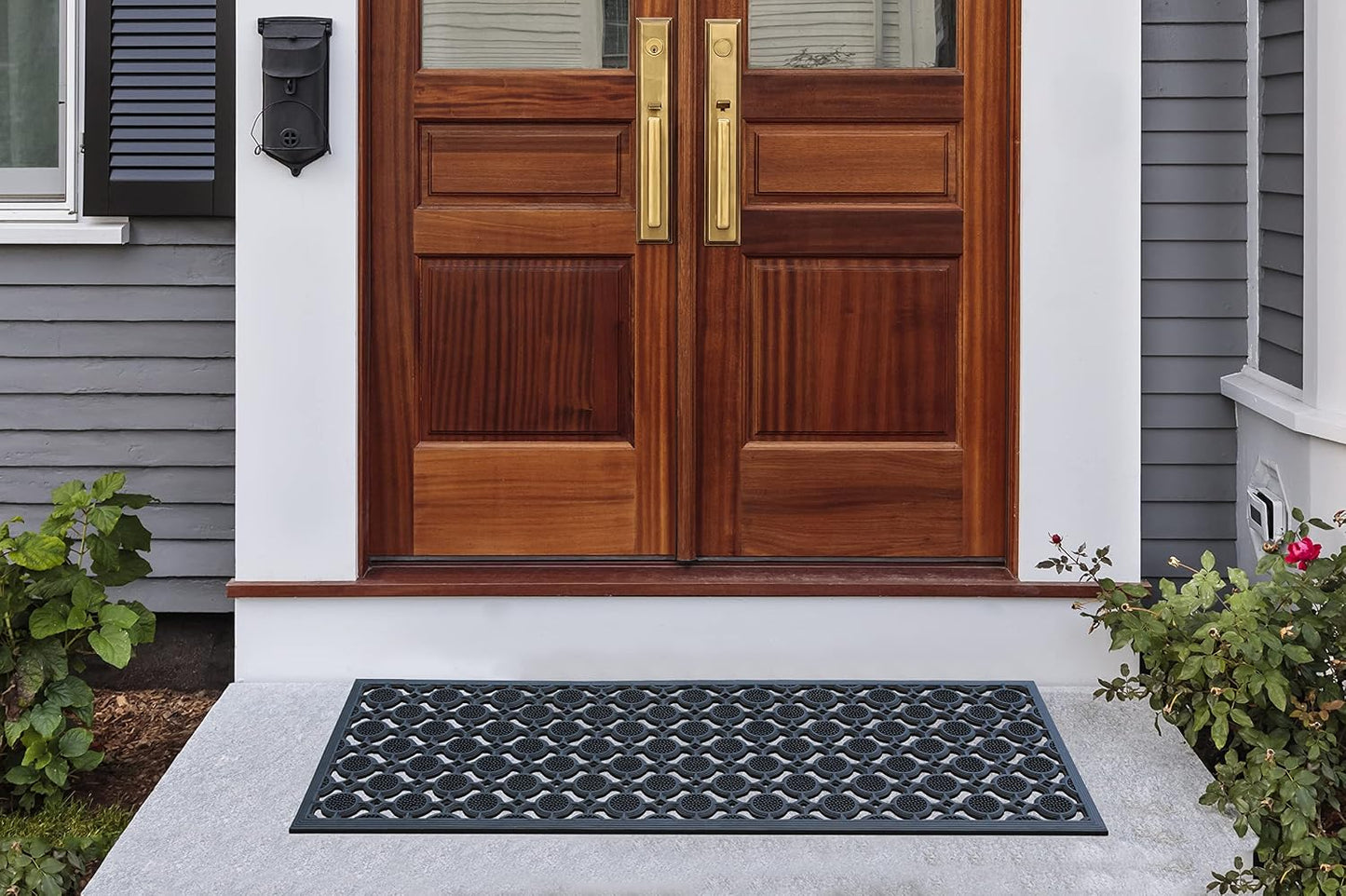 A1HC Outdoor Doormat, Natural Rubber, 18" x48”, Ideal for Outside entryway,Dirt Shoe Scraper,Heavy Duty Door mat for Indoor Outdoor,Rug Mats for Entry,Patio, Welcome Mats