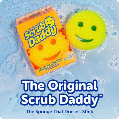 Scrub Mommy Kitchen Sponges (6) + Daddy Caddy Sponge Holder - Scratch-Free Cleaning Sponges for Dishes & Dish Scrub for Multipurpose Cleaning - BPA Free Polymer Foam - Stain & Odor Resistant (7 Count)