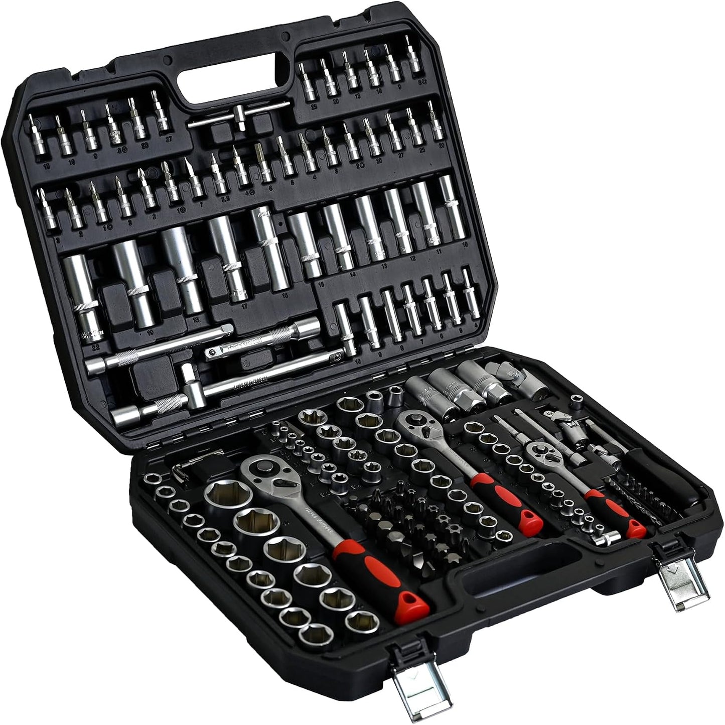 899PCS Tool Set, Household Tool Kit with Rolling Tool Box, Complete Tool Box Set Hand Tool Set with Tool Box, Mechanic Tool Set Rolling Tool Set for Home/Auto Repair Tool Set (Black)