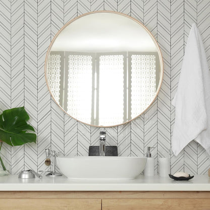 Yipscazo 10-Sheet Herringbone Backsplash Peel and Stick Tile, Polished White PVC Stick on Backsplash for Kitchen, Waterproof Self Adhesive Wall Tile for Bathroom