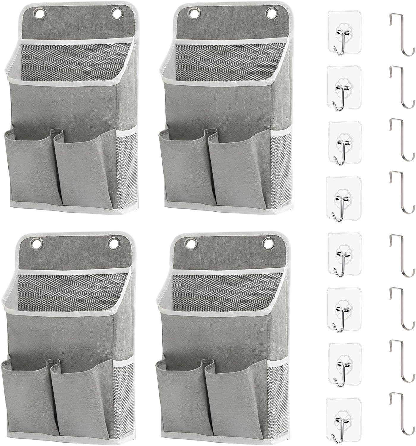 Hanging Basket for Organizing, Wall Organizer with Pockets and Over The Door Organizer，Can for Home, Closet, Office and Camper (1 White)