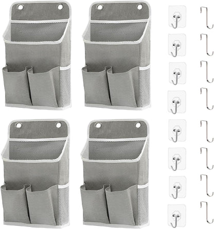 Hanging Basket for Organizing, Wall Organizer with Pockets and Over The Door Organizer，Can for Home, Closet, Office and Camper (1 White)