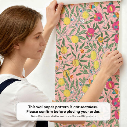 17"x118" Peel and Stick Wallpaper for Renter Friendly, Removable Wallpaper Peel and Stick, Self-Adhesive Textured Contact Paper for Walls, Cabinets, Countertops(Morning Song of Flowers)