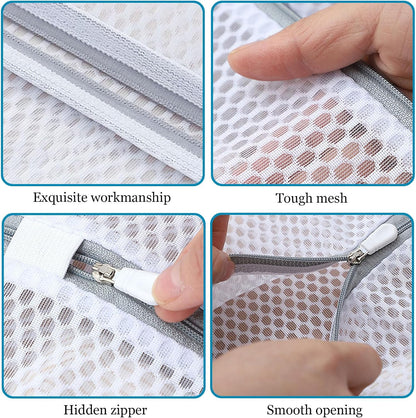 Large Mesh Laundry Bags for Delicates 24 x 24 Inch (Gray XXL -6pcs) | Honeycomb Lingerie Bags for Washing Machine, Travel Storage Organize Bags for Sheets Sweaters Jeans Blankets [6 Pack]