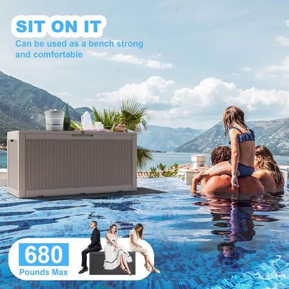 50Gal Outdoor Storage Box Anti-Theft Delivery Box Lockable Deck Box | Heavy-duty UV & weatherproof resin for secure parcel drop, patio cushion storage, garden tools & porch package organization