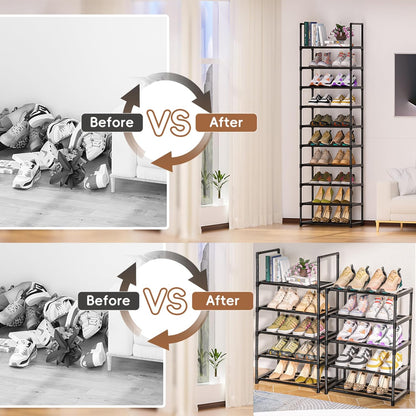 OYREL Sturdy Metal Organizer for Narrow Closets, Shoe Shelf Stand