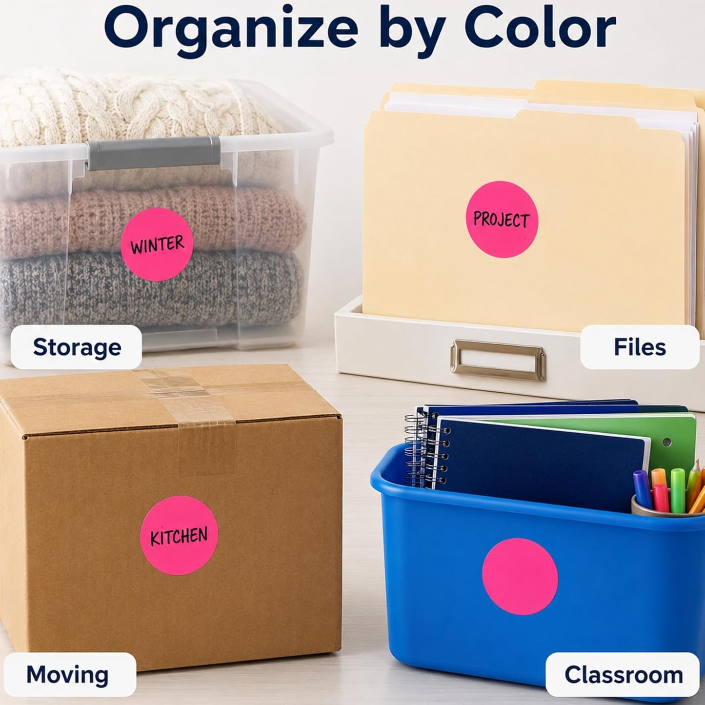 ChromaLabel 2 inch Color-Code Dot Labels | 500/Roll (Yellow)