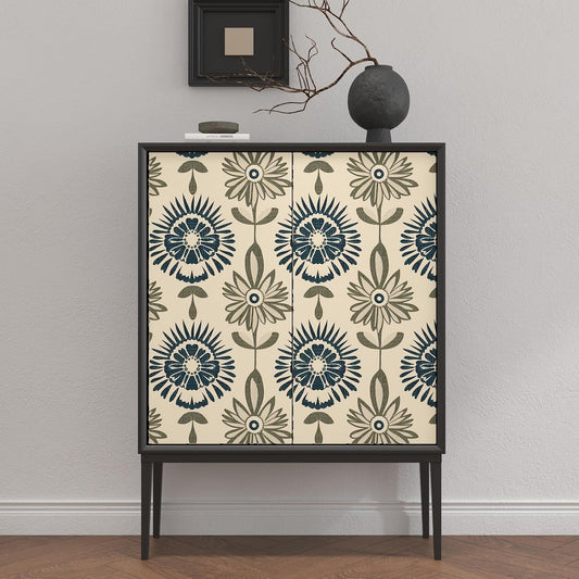 BOKEBEVE Leaves Contact Paper Floral Wallpaper Stick and Peel Boho Damask Wall Paper for Liner Drawer Cabinet Backsplash Renter Friendly Waterproof 17.5 x 118In