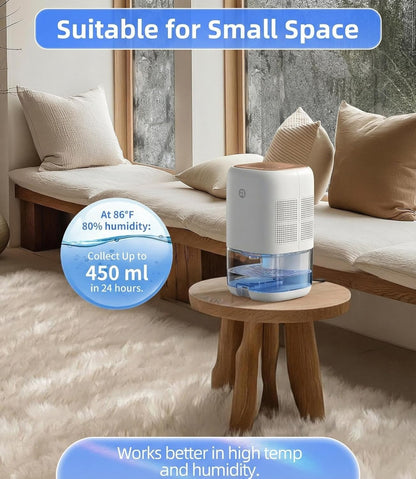 Dehumidifier, 35 OZ Small Dehumidifiers for Bedroom for Home, Quiet with Auto Shut Off, Dehumidifiers for Bedroom (280 sq. ft), Bathroom, RV, Closet, Grey