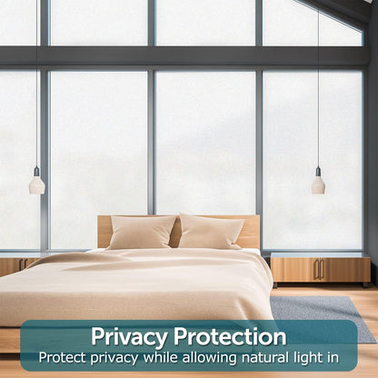 HIDBEA Frosted Window Privacy Film - Non Adhesive Static Cling Glass Stickers Sun UV Blocking Heat Control Door Covering Decals for Home Office, 23.6 x 78.7 Inch
