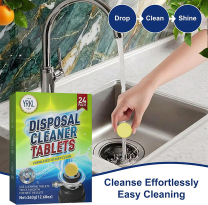 Garbage Disposal Cleaner & Deodorizer Foaming Tablets – Deep Cleans, Reduces Odors & Freshens Kitchen Sink Drain, Disposal Cleaner Tablets for All Garbage Disposals – 24 Count