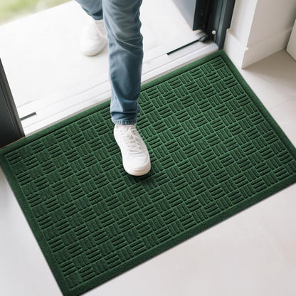 Mibao Front Door Mat, Heavy Duty Durable Welcome Mat for Outdoor Indoor, Dirt Trapper Waterproof Super Absorbent Door Mat for Entryway Outside Patio Porch, 29.5" x 17", Grey