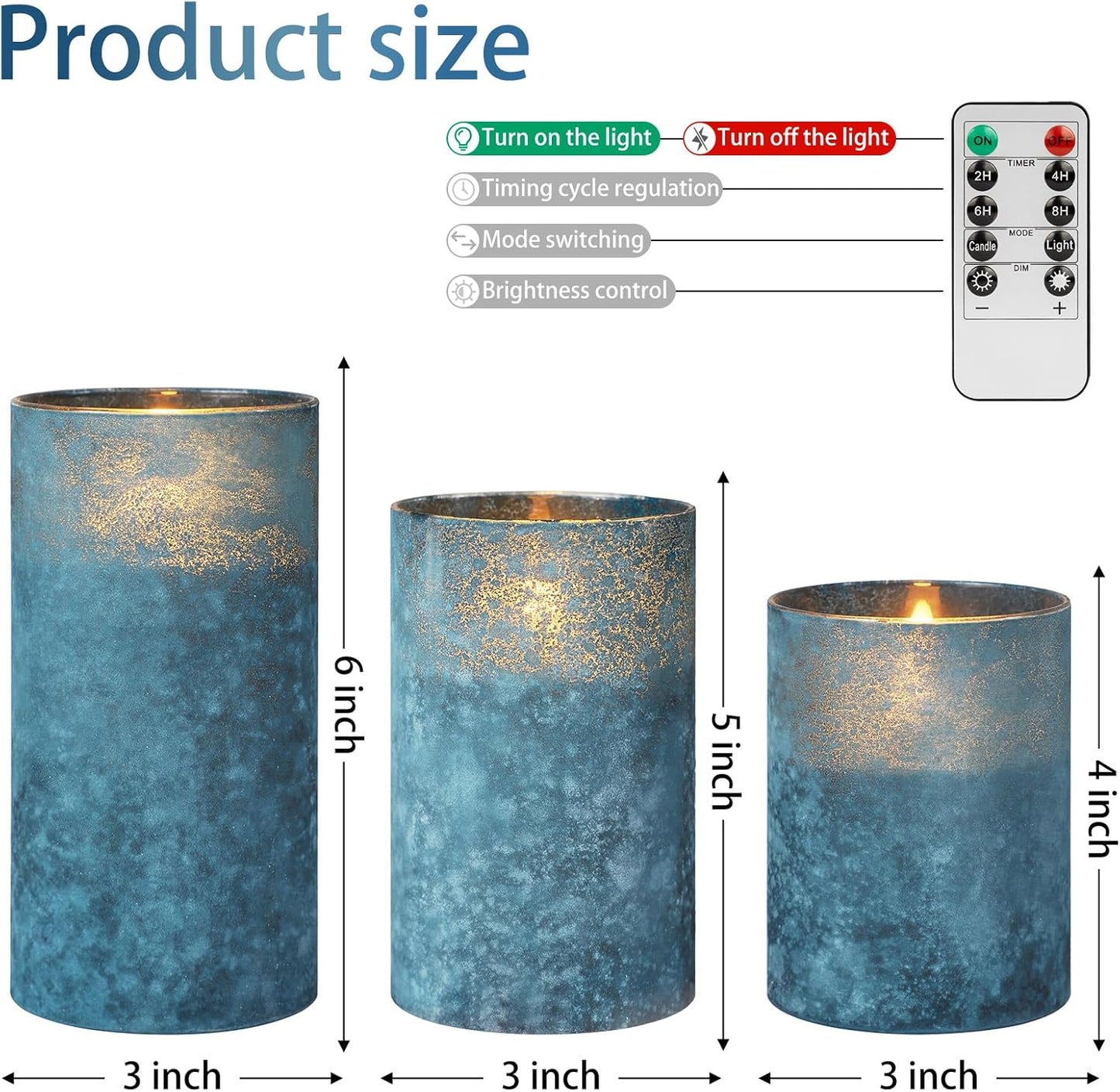 ANGELLOONG Flickering Flameless Candles, Realistic Battery Operated Candles with Remote and Timer, Set of 3 LED Candles for Room Fall Home Wedding Decor Centerpieces Table Party Valentines Decorations