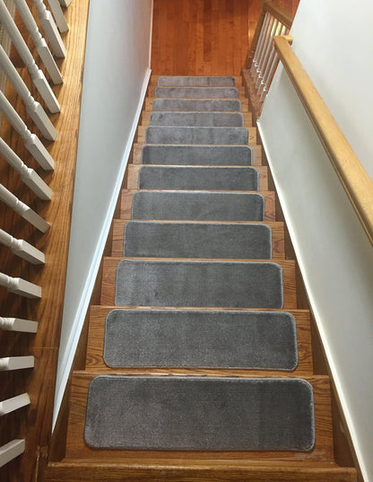 Comfy Collection Stair Tread Treads Indoor Skid Slip Resistant Carpet Stair Tread Treads Machine Washable 8 ½ inch x 30 inch (1 Piece, Beige)
