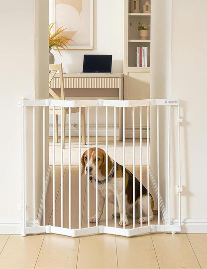 No Pawblems Retractable Safety Gate, Metal Adjustable Dog Gate for Doorways, Stairs & Hallways, Expands to 38" Wide, Auto Retract Design, No Bottom Bar, Black