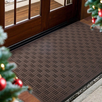 Mibao Front Door Mat, Heavy Duty Durable Welcome Mat for Outdoor Indoor, Dirt Trapper Waterproof Super Absorbent Door Mat for Entryway Outside Patio Porch, 29.5" x 17", Grey
